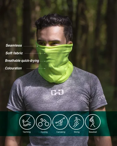Vista 20 de Máscara facial con protección contra el polvo, aerosoles UV, reutilizable, lavable, polaina para el cuello