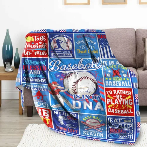 Vista 2 de Manta de béisbol para niños, regalos de béisbol para niños de 8 a 12 años, manta deportiva de franela para niños y hombres, cosas de béisbol