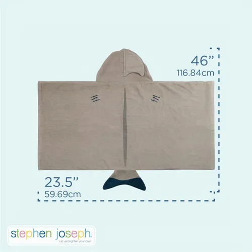 Vista 3 de Stephen Joseph, Toalla de playa con capucha para niños y niñas (3-8 años), toalla de baño tipo poncho con capucha, algodón suave y absorbente