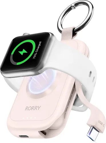 Vista 10 de RORRY CharmGo - Cargador para Apple Watch, cargador portátil de 2500 mAh Azul