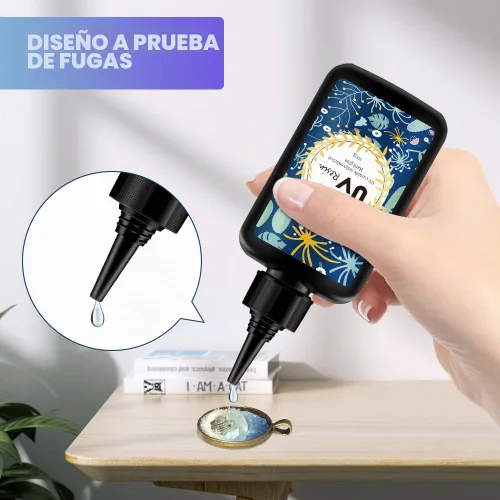 Vista 5 de Resina UV Cristal Transparente Fórmula Mejorada de Curado Rápido Ultravioleta para Joyería, Decoración de Manualidades, Pegamento Duro Transparente