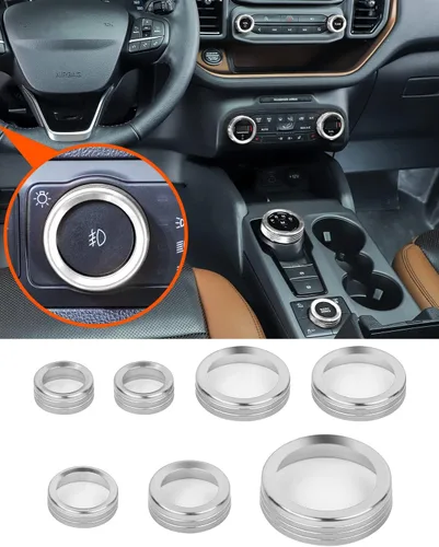 Vista 17 de Savadicar CKT01 Billet - Juegos de molduras de perillas de control de aluminio billet, faros/4WD/HVAC, biseles de anillos de perillas de control