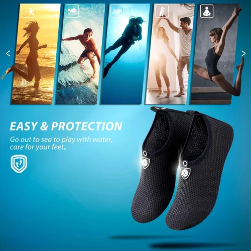 Vista 6 de SIMARI Water Shoes Womens Mens Barefoot Unisex Aqua Socks Slip-on for Indoor Outdoor Snorkeling SWS002