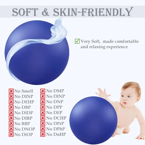 Vista 4 de Soft Pilates Yoga Ball, Small Exercise Ball, Mini Rubber Workout Equipment 9 Inch Ball Ideal Between Knee Squeeze for Physical Therapy Core