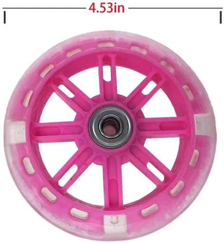 Vista 4 de Ruedas de entrenamiento para bicicleta, rueda de silencio flash compatible con bicicletas de 12 pulgadas, 1 par (rosa claro)