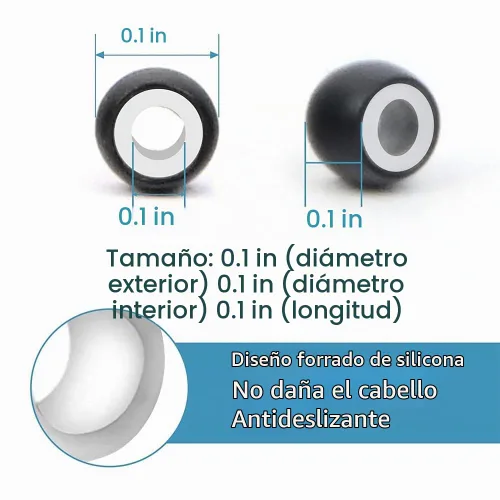 Vista 4 de 1000 cuentas precargadas de nano-cuentas forradas de silicona de 0.118 pulgadas para extensiones de cabello, extensiones de cabello humano