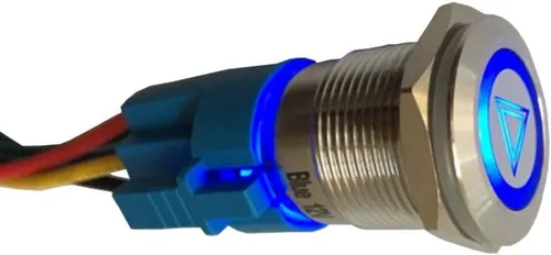 Vista 3 de ESUPPORT Interruptor de palanca de metal de advertencia de peligro de La luz azul del LED cambia el cable del enchufe del zócalo del vehículo 62.3