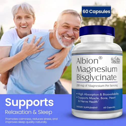 Vista 4 de MilaMiAmor Albion® Bisglicinato de Magnesio – Magnesio Quelatado altamente absorbible para músculos, nervios, relajación y apoyo al sueño – Suave