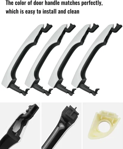 Vista 4 de 4 manijas exteriores de puerta exterior con cubierta de manija para Hyundai Elantra Sedan 2017-2020 Reemplazar 82661F0010 82662F0020