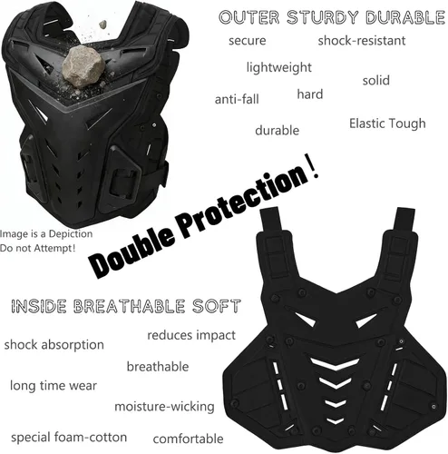 Vista 6 de Chaleco protector de cuerpo para motocicleta, bicicleta de calle, carreras todoterreno, ciclismo, esquí, motocross, protector de pecho para adultos