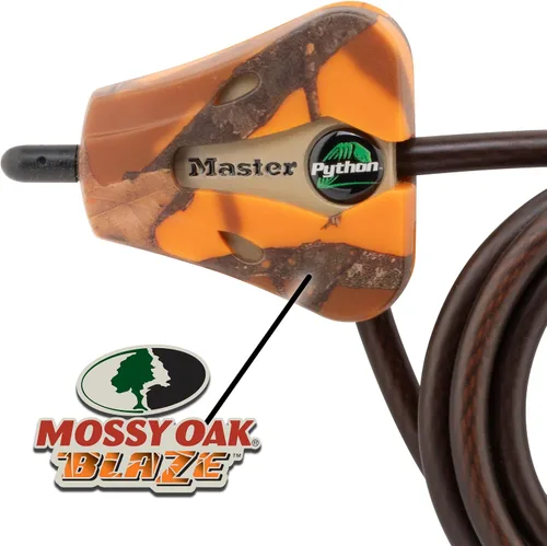 Vista 5 de Master Lock Candado de cable, cerradura de cable con llave ajustable Python, cable de 6 pies de largo, paquete de 2 unidades de camuflaje Mossy Oak