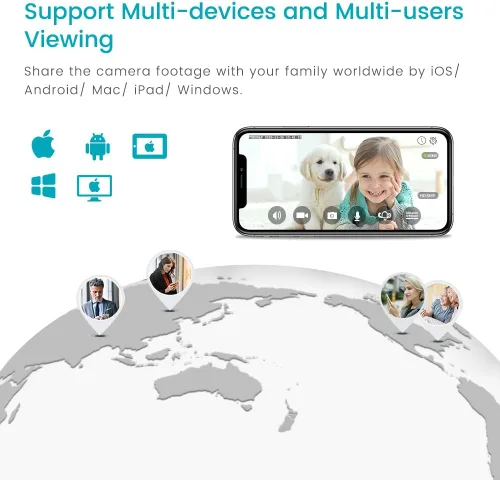 Vista 7 de VIMTAG Cámara enchufable con cable WiFi para interiores de 3.5K/6MP 2.4G para seguridad del hogar/mascota/perro/gato/bebé con aplicación