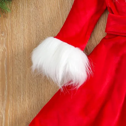 Vista 5 de Yingyingni Vestidos de disfraz de Papá Noel para niñas pequeñas, vestido de cosplay de Navidad