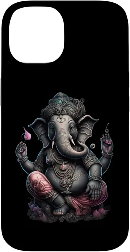 Vista 4 de iPhone 16 Dios hindú Ganesha Lotus Pose Yoga y Meditación Caso