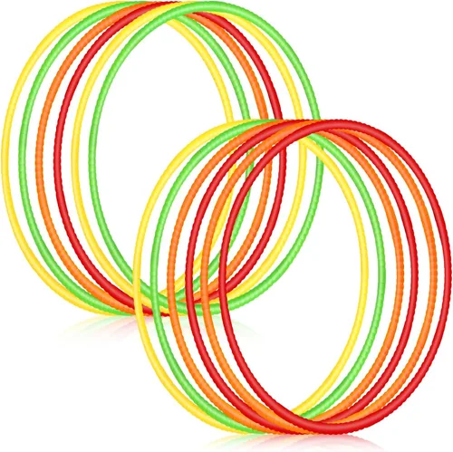 Vista 17 de Sratte 12 aros de juguete desmontables y ajustables para niños, anillo de ejercicio de color, círculo de plástico para niños y adolescentes,