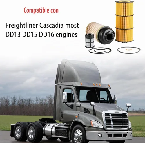 Vista 2 de GETOPAUTO PF9908 Filtro de combustible P551005 Kit de filtro de aceite compatible con Freightliner Cascadia DD13 DD15 DD16