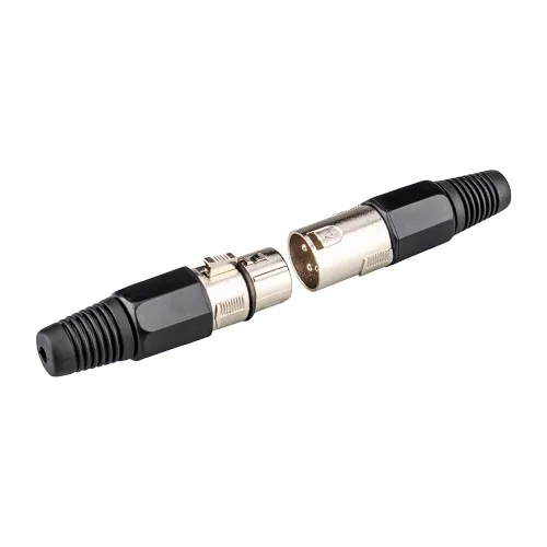 Vista 7 de MAD OWL Paquete de 4 conectores XLR de 3 pines – Cannon XLR DMX hembra macho adaptador, montaje en panel, conector de cable de micrófono para luz
