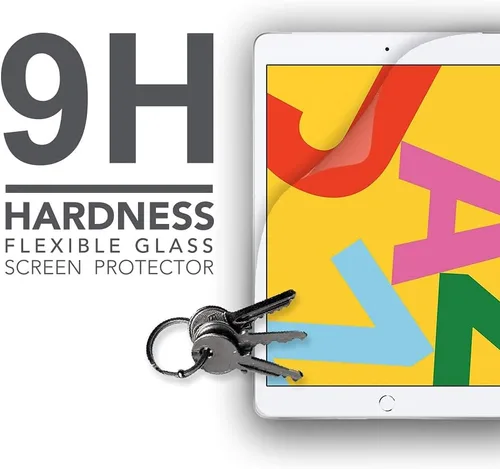 Vista 4 de Armor Protector de pantalla de vidrio flexible para iPad Pro 10.5" / iPad 10.2" (7ª/8ª/9ª) / iPad Air 10.5" (3ª), 9H con HD