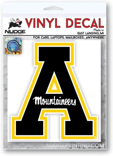 Vista 4 de Calcomanía universitaria para automóvil de la NCAA hecha de vinilo prémium resistente a la intemperie (Universidad Estatal de los Apalaches)