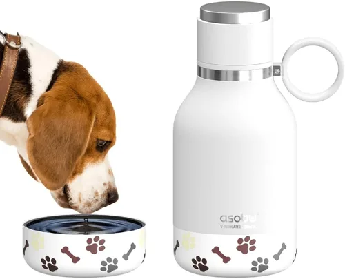 Vista 12 de Botella Buddy de Asobu, una botella de agua aislada de acero inoxidable con cuenco de agua removible para perros y cuenco de almacenamiento