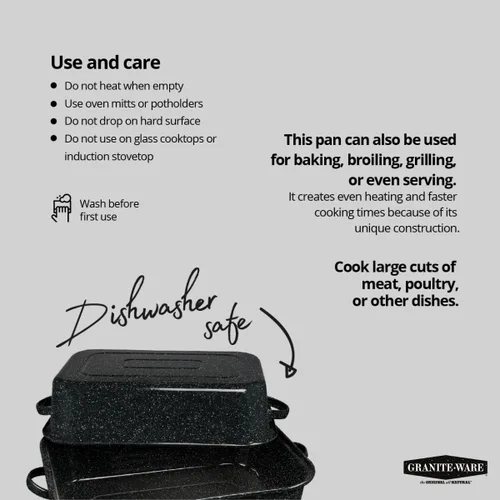 Vista 7 de Columbian Home Products 0511-3, rustidora rectangular negra con tapa (21 pulgadas), Negro (Black Speckle)