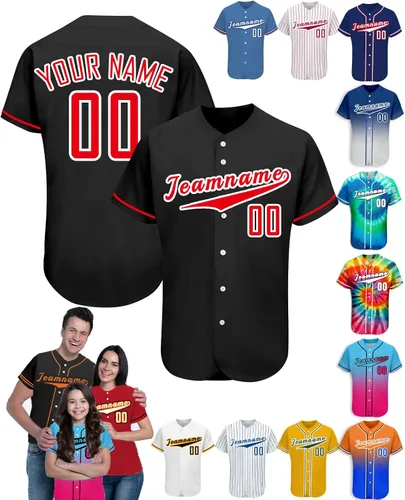 Vista 11 de Camiseta de béisbol personalizada para hombres, mujeres y niños con nombre, número y logotipo, camisetas de sóftbol personalizadas, S-4XL