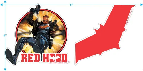 Vista 3 de Popfunk Sudadera clásica con capucha roja Jason Todd Superhero Sudadera con capucha y calcomanías