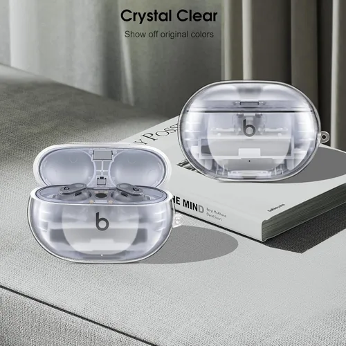 Vista 2 de Fintie Funda transparente para los nuevos Beats Studio Buds + (2023) / Beats Studio Buds 2021, funda protectora para auriculares antipérdida a