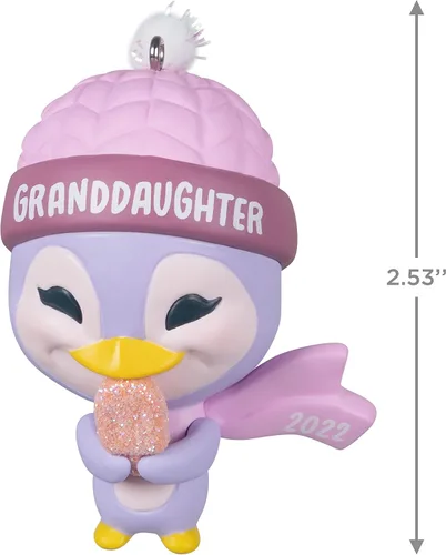 Vista 5 de Hallmark Keepsake Adorno navideño con fecha de año 2022, nieta pingüino