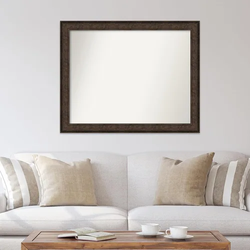 Vista 495 de Amanti Art Espejo de pared personalizado no biselado (25 x 25 pulgadas), marco de bronce acentuado, varios tamaños personalizados, espejo de baño