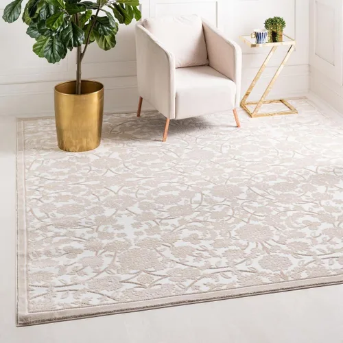 Vista 14 de Unique Loom Colección Rushmore Alfombra de Área - Taft (2' x 3' 1" Rectángulo, Blanco Nieve/Beige)