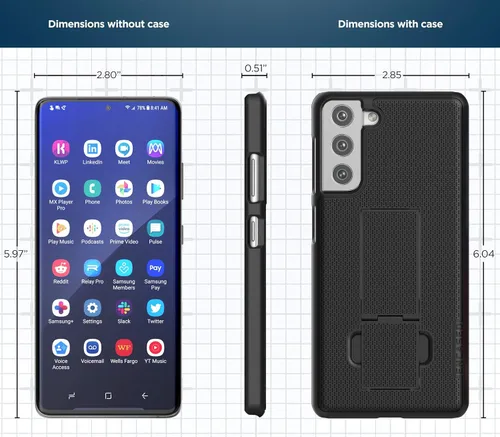 Vista 8 de Encased DuraClip - Funda para Samsung Galaxy S21 con clip para cinturón (2021), funda delgada con funda, color negro
