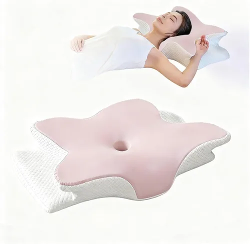 Vista 3 de Almohada cervical cervical para dormir, almohadas de espuma viscoelástica, almohadas ergonómicas para aliviar el dolor de cuello, almohada