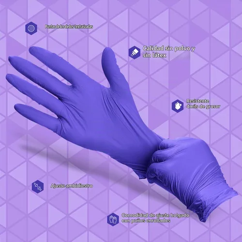 Vista 5 de Guantes de nitrilo PElPU, desechables para limpieza, sin polvo, sin látex, guantes protectores no estériles
