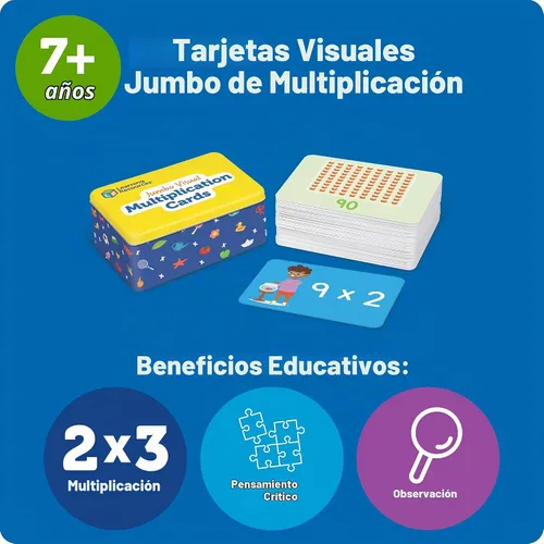Vista 5 de Learning Resources Tarjetas de multiplicación visual jumbo - Manipulativos matemáticos, actividad Montessori, regreso a la escuela, imprescindibles