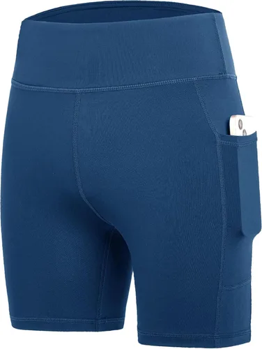 Vista 13 de DEVOROPA Pantalones cortos de 5" de elastano para niñas, pantalones cortos de voleibol, pantalones cortos elásticos para atletismo y gimnasia Beige