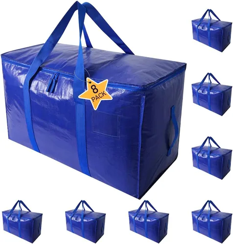 Vista 9 de Bolsas de transporte de alta resistencia extra grandes cúbicas de almacenamiento para ahorrar espacio, organizador de viaje, con cremalleras y asas