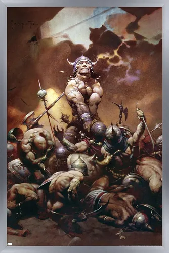 Vista 11 de Trends International Frank Frazetta - Póster de pared de destructor, 34 pulgadas de largo x 22.4 pulgadas, versión enmarcada en oro Versión