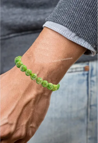 Vista 206 de Amazing Gemstone Crystal Bracelet for Women Men's Gifts - Protection Healing Crystal Bracelet - 8mm Gemstone Beaded Stretchable Bracelet Pulseras