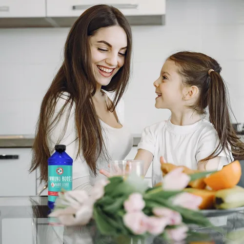 Vista 2 de Be Smart Get Prepared Nano Silver Immuno Boost - 16 oz - Suplemento inmunológico diario para la familia - Sin gluten, vegetariano - Fabricado