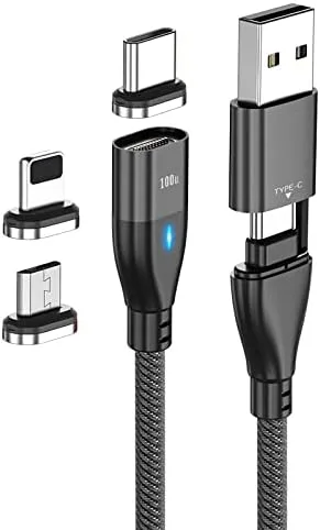 Vista 3 de BoxWave Cable Compatible with Elgato Wave3 (Cable by BoxWave) - MagnetoSnap PD AllCharge Cable (100W), Magnet PD 100W Charging Cable USB Type-C