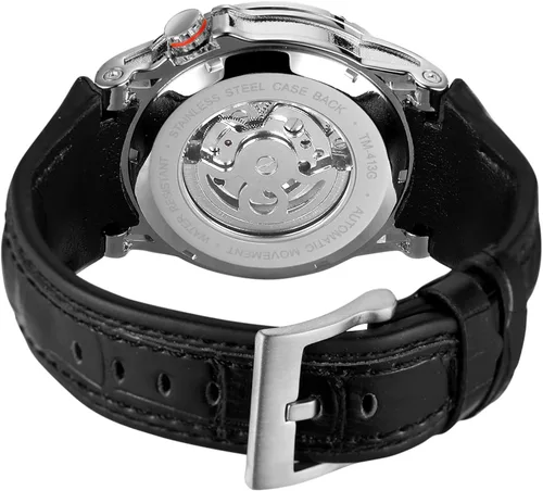 Vista 5 de FORSINING Reloj automático de cara grande para hombre, potente reloj exótico de esqueleto de turbillion