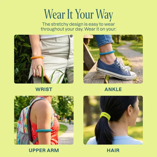 Vista 4 de Cliganic Paquete de 20 pulseras repelentes de mosquitos, bandas impermeables sin DEET