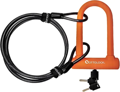 Vista 8 de OTTOLOCK Sidekick Compact U-Lock Candado de bicicleta ligero recubierto de silicona (negro) candados para bicicleta