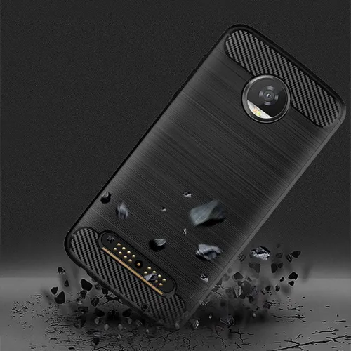 Vista 2 de Asuwish Funda para Moto Z2 Play con protector de pantalla de vidrio templado y accesorios para celda, funda protectora suave para Motorola