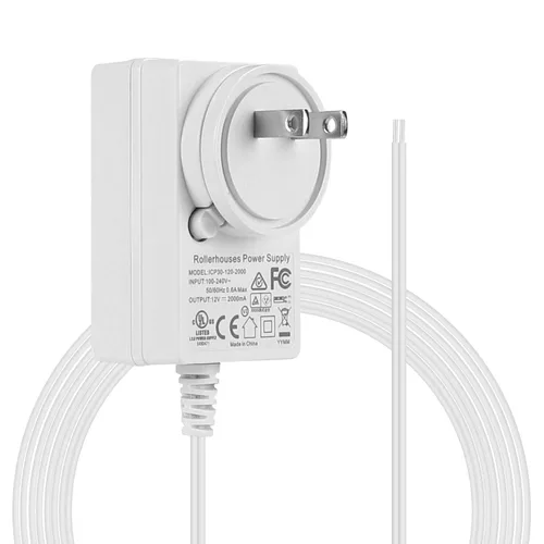Vista 3 de Rollerhouse Adaptador de pared de transformador enchufable de 2 amperios de 12 V CC/adaptador de fuente de alimentación/cable de 5 pies