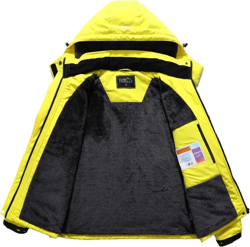 Vista 3 de Pooluly - Chaqueta de invierno para esquísnowboard para mujer, con capucha, impermeable, rompeviento
