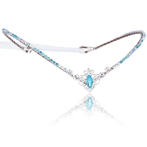 Vista 9 de MOSTORY Tiara negra hecha a mano con diamantes de imitación de elfo, corona de cristal de hada, círculos de cuarzo para mujeres, princesa