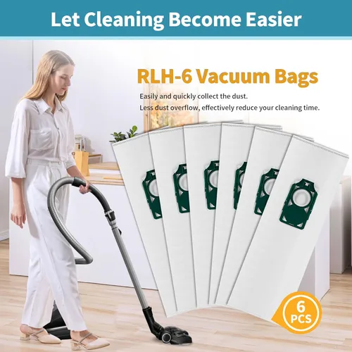 Vista 8 de Gudotra Paquete de 6 bolsas de repuesto HEPA RLH-6 para aspiradoras verticales Riccar SupraLite R10S R10D R10O R10SAND Simplicity Freedom R10S R10D
