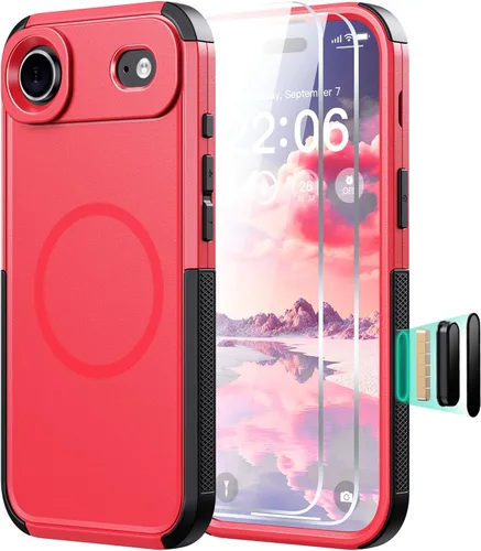 Vista 37 de Diverbox Funda para iPhone 13 [compatible con MagSafe] [con protector de pantalla] [a prueba de golpes] [a prueba de caídas] Funda de protección